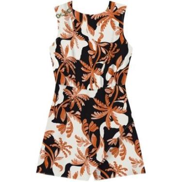 Imagem de Macacão Curto Estampado Sem Mangas Com Enfeite No Ombro-Feminino