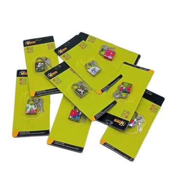 Imagem de Cadeado De Bagagem Mala Armario Tsa 2 Chaves Academia Mini Pequeno Trava Segurança Bolsas 21mm Colorido Latao