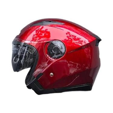 Imagem de Capacete De Motocicleta Unissex Com Dupla Lente, Capacete De Corrida P