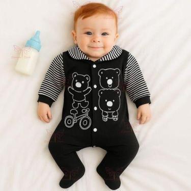 Imagem de Macacão Fofo Para Bebe Tecido Leve Confortável Roupa Tip Top Menino ou