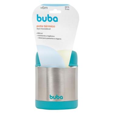 Imagem de Pote Térmico com Colher Buba Alimentação Infantil Azul 320ml