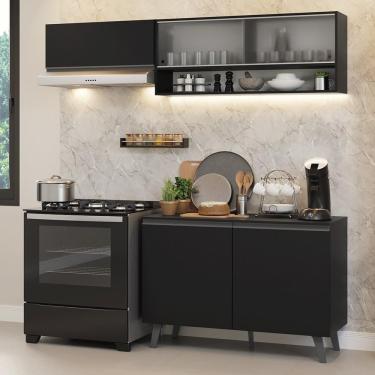 Imagem de Armário De Cozinha Compacta 200 Cm Preto Nice Madesa 09 Preto