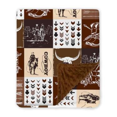 Imagem de Cobertor Locobird Western Cowboy para Bebê 76x102 cm Macio e Quentinho