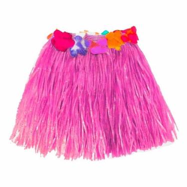 Imagem de Fantasia Saia Havaiana Infantil Festa Luau Hawaii Com Flores 30 cm - F