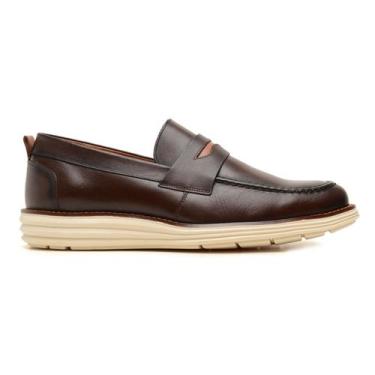 Imagem de Sapato Social Casual Loafer Masculino Derby Em Couro Cafe - GGFontanez