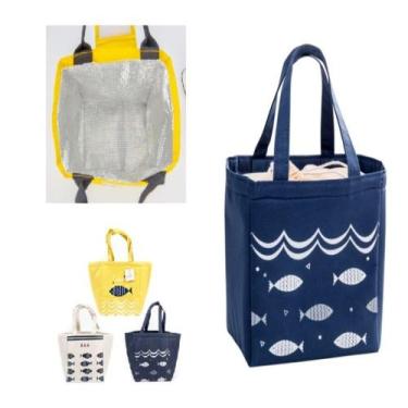 Imagem de Bolsa Térmica Portátil Cooler Oxford Impermeável Marmiteira Praia Acad