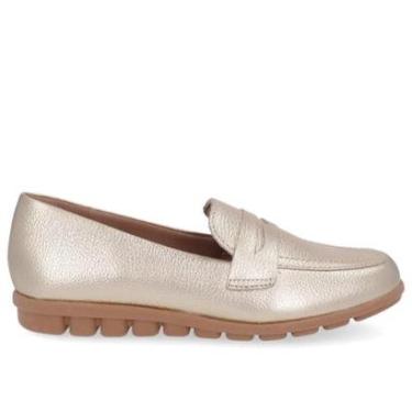 Imagem de Sapato Fem Usaflex Loafer Casual Couro Ouro Light AL3401006-Feminino