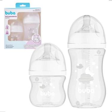 Imagem de Kit 2 Mamadeira Easy Flow Anticólica Buba 120 270ml Branca Transparent