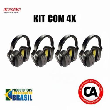 Imagem de 4 Abafador Ruído Tipo Concha Auricular Protetor Ouvido 21DB - LEDAN