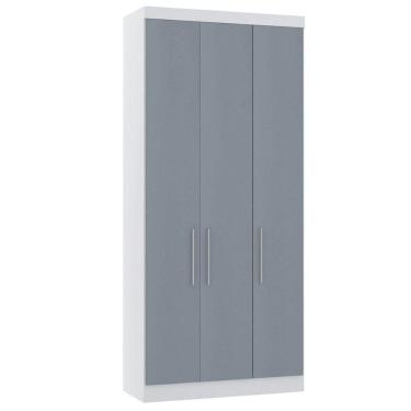 Imagem de Guarda Roupa Modulado 101,5cm 3 Portas Alpes Luciane Móveis Branco Pf-grey Sky Pf