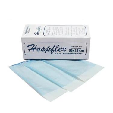 Imagem de Envelope Esterilização Autoclave 06x13cm Papel Grau Cirúrgico 200 un -