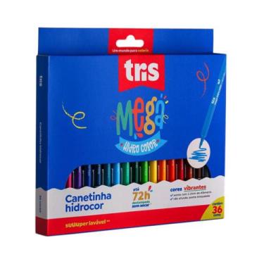 Imagem de Caneta Hidrográfica Tris Mega Hidro Color 36 Cores 683713