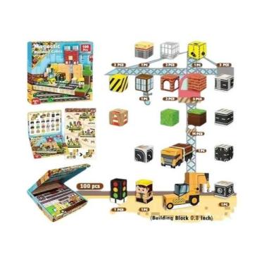 Imagem de Blocos Magnéticos Minecraft 100 Peças, Mini Quebra-Cabeça Para Criança