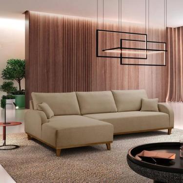 Imagem de Sofá 3 Lugares com Chaise Lado Esquerdo 250cm em Linho Mercúrio - Le e