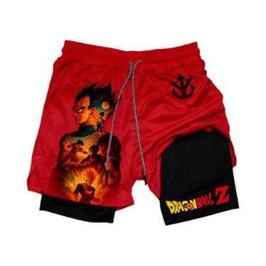 Imagem de Shorts Esportivos Respiráveis De Dupla Camada Dragon Ball GOKU Para Ho