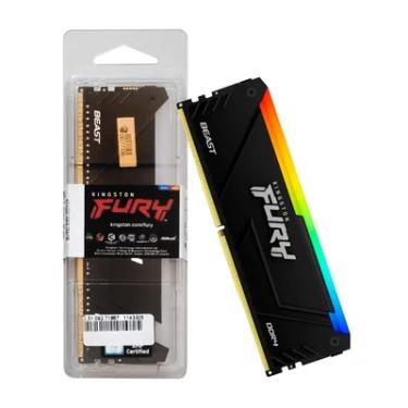 Imagem de Memoria 16Gb Ddr4 3200 Cl16 1.2V Desktop Fury Beast RGB KF432C16BB12A/16 Kingston
