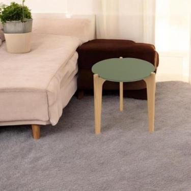 Imagem de Mesa Lateral Florida 50cm Suporte Decoração E Utilidades - Verde Flore