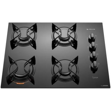 Imagem de Fogão 4 Bocas Embutir Cooktop Mega Chama Elétrico Atlas, Preto, Bivolt