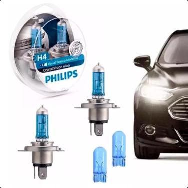 Imagem de Par Lâmpada H4 Philips Crystal Vision Ultra Prisma 2006-2012