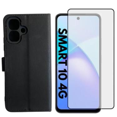Imagem de Capa Carteira + Pel. Vidro 3D Compativel Infinix Smart 10 4g - DB, Pre