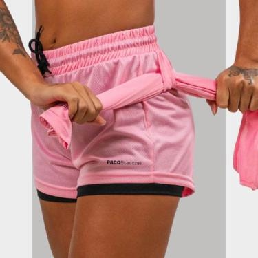 Imagem de Short 2 em 1 Feminino Dryfit Academia Bermuda Dupla Para Treino Caminh