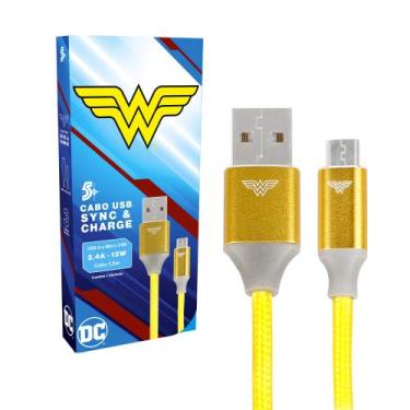Imagem de Cabo Carregador Turbo Usb-A para Micro Usb Mulher Maravilha - 5+, DC M
