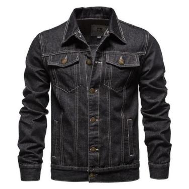 Imagem de Jaqueta Jeans Masculina Slim Fit Outono 2025 Vintage Casual Motociclis