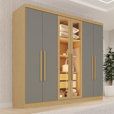 Imagem de Guarda-roupa Casal Reflecta com Led 06 Portas 02 Gavetas França - Sall