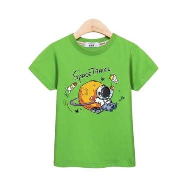 Imagem de Camiseta De Algodão Para Meninos Com Estampa De Astronauta, T-shirt Ca
