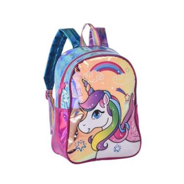 Imagem de Mochila Escolar Costas Unicórnio Holográfica Clio UN3197J