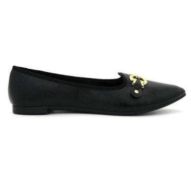 Imagem de Sapato Moleca Original Sapatilha Bico Fino Feminino 142, 36, Preto