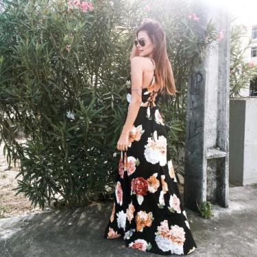 Imagem de Vestido longo Preto Floral - Ideal Store Cambe