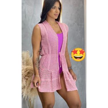 Imagem de Saida de praia feminina tamanho M na cor rosa  - Ello Modas 