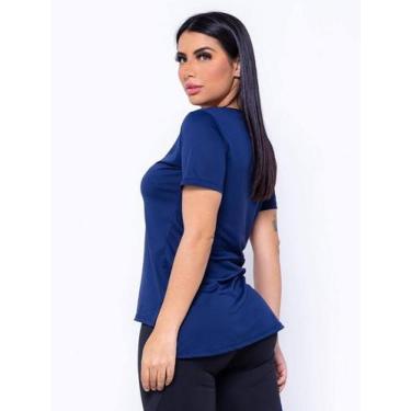 Imagem de Blusa feminina academia tapa bumbum poliamida dry fit - GOOD LIFE, Azu