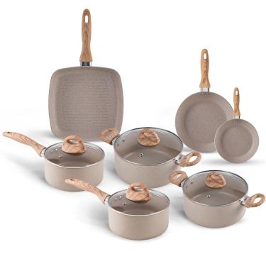 Imagem de Jogo de Panelas 7 Peças Ceramic Life Smart Plus Alumínio com Indução Antiaderente Cerâm...