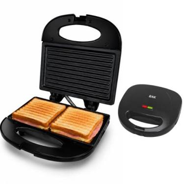 Imagem de Sanduicheira BAK Antiaderente Pão Lanches Misto 127V OU 220V, 220V