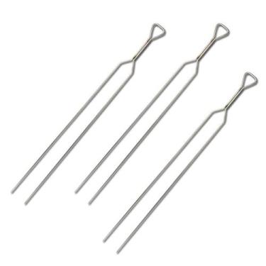 Imagem de Kit 3 Espeto Grande Inox Duplo para Churrasco N85 Gastrobel, Aço Inox,