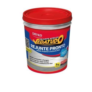 Imagem de Rejunte Acrílico Vedatudo para Azulejos e Cerâmicas Resistente à Umidade Cinza 1kg Dryko