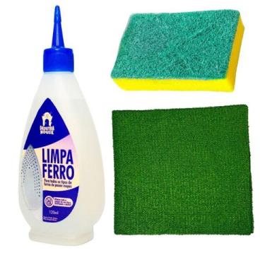 Imagem de Kit Limpeza de Ferro Passar Roupa Pano Verde e Esponja  - 3M