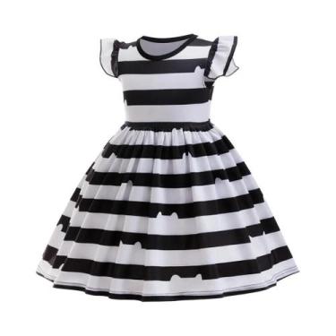 Imagem de Fantasia De Halloween Para Meninas, Gato Preto E Branco Com Tiara, Ves