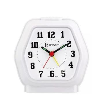 Imagem de Relógio Despertador Herweg 2635 021 Branco Iluminação Noturna