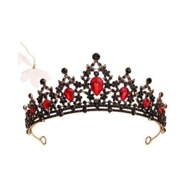 Imagem de Tiara De Cristal Vermelho Vintage Para Princesa Rainha, Acessórios De 