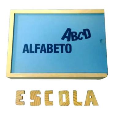Imagem de Brinquedo Educativo Alfabeto Móvel em Madeira 40 Peças para Alfabetização Sonho de Criança