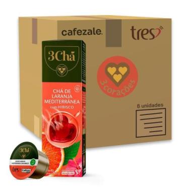 Imagem de 80 Cápsulas 3 Corações, Chá Laranja Mediterrânea com Hibisco - Três, L