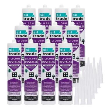 Imagem de Kit com 20un Silicone Siltrade Crystal Acetinado Preto