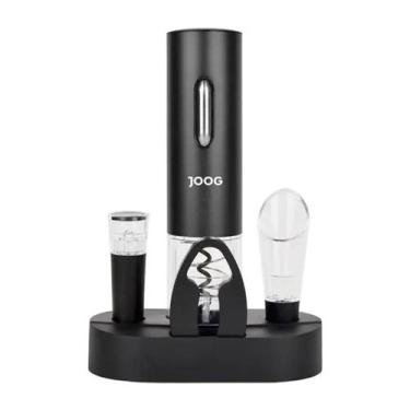 Imagem de Kit Abridor Elétrico de Vinho Portátil Joog Jg-ew2 Led Preto, PRETO, 1