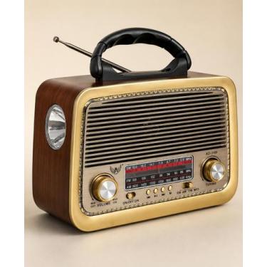 Imagem de Rádio Retrô Bluetooth Vintage AD-3199 FM AM SW USB Entrada Auxiliar Ma