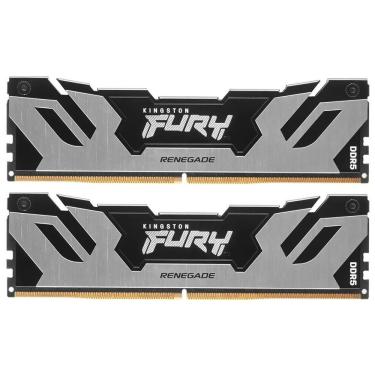 Imagem de Memória RAM Kingston Fury Renegade 96GB (2x48GB) 6000MHz com Dissipador de Calor Preto e Prata KF560C32RSK2-96