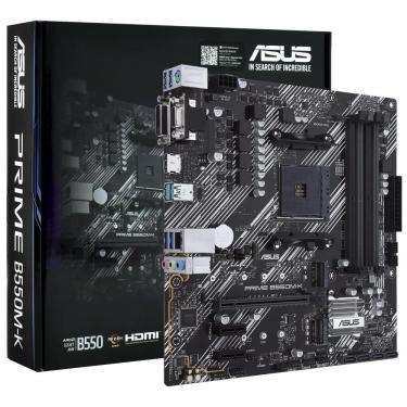 Imagem de Placa Mãe Prime B550M-K Socket AM4 VGA DDR4 para Uso Profissional e Pessoal Desempenho Confiável Asus