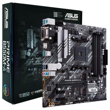 Imagem de Placa Mãe Asus Prime B550M-A com Overclocking e Suporte Pcie 4.0 Preto 4400MHZ DDR4